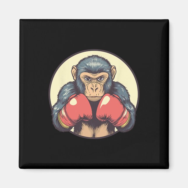 Monkey med boxinghandskar, bestämda magnet (Framsidan)