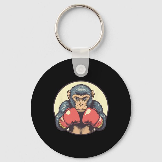 Monkey med boxinghandskar, bestämda nyckelring (Framsida)