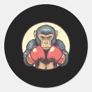 Monkey med boxinghandskar, bestämda runt klistermärke