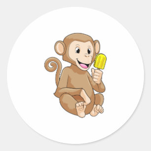 Monkey med cirkel runt klistermärke