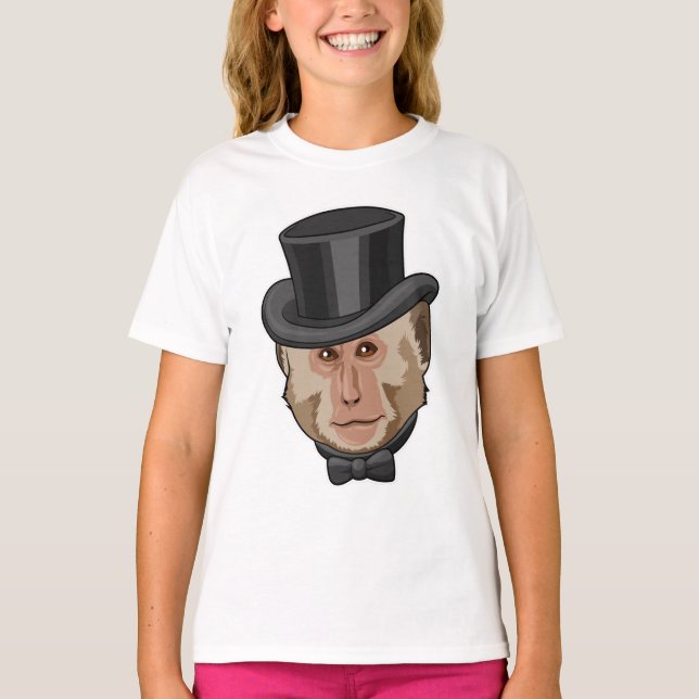 Monkey med Cylinder T Shirt (Framsida)