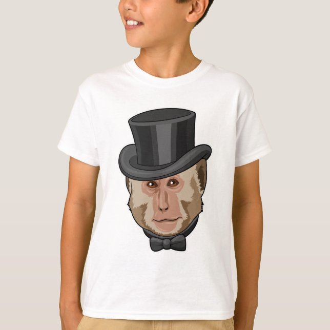 Monkey med Cylinder T Shirt (Framsida)