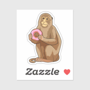 Monkey med Donut Klistermärken