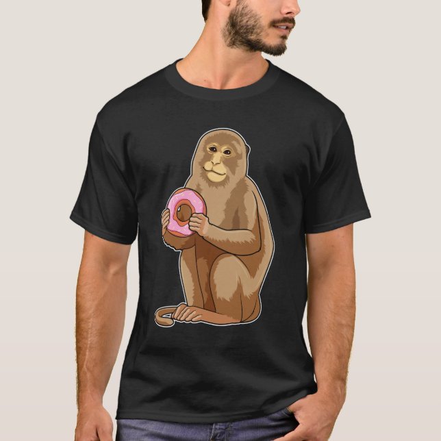Monkey med Donut T Shirt (Framsida)