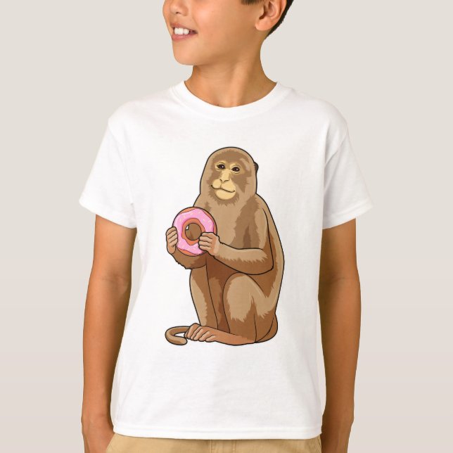 Monkey med Donut T Shirt (Framsida)
