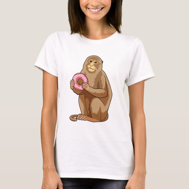 Monkey med Donut T Shirt (Framsida)