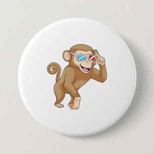 Monkey med glasögon knapp