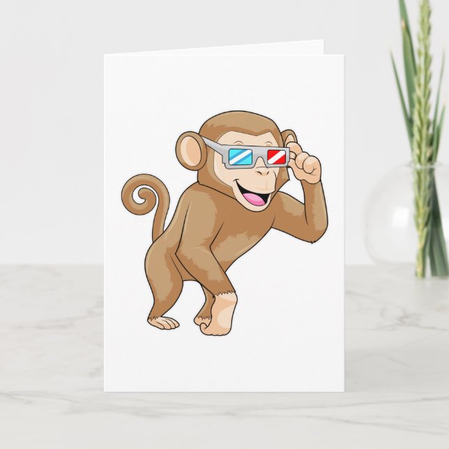 Monkey med glasögon kort (Framsida)