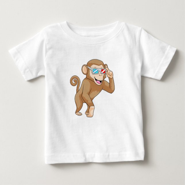 Monkey med glasögon t shirt (Framsida)