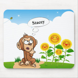 Monkey med Gult solblommor Musmatta