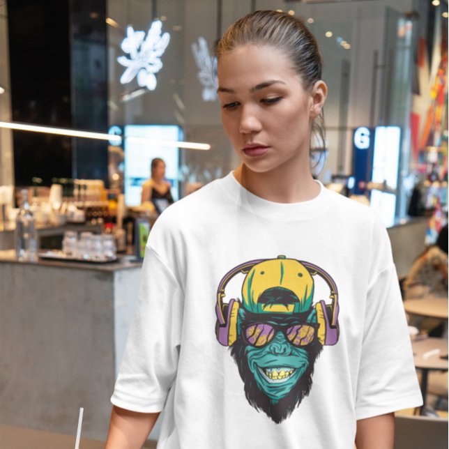 Monkey med hörlurar t shirt (Skapare uppladdad)