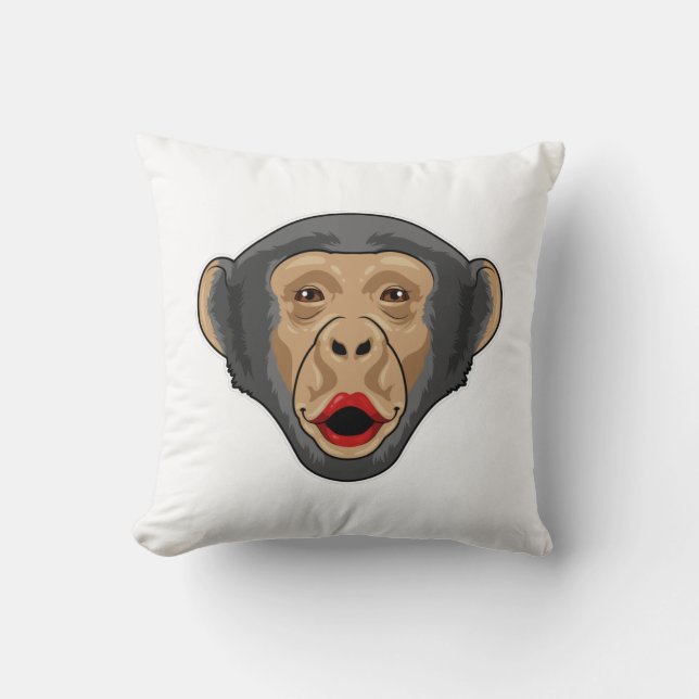 Monkey med Kiss mouth Kudde (Framsida)