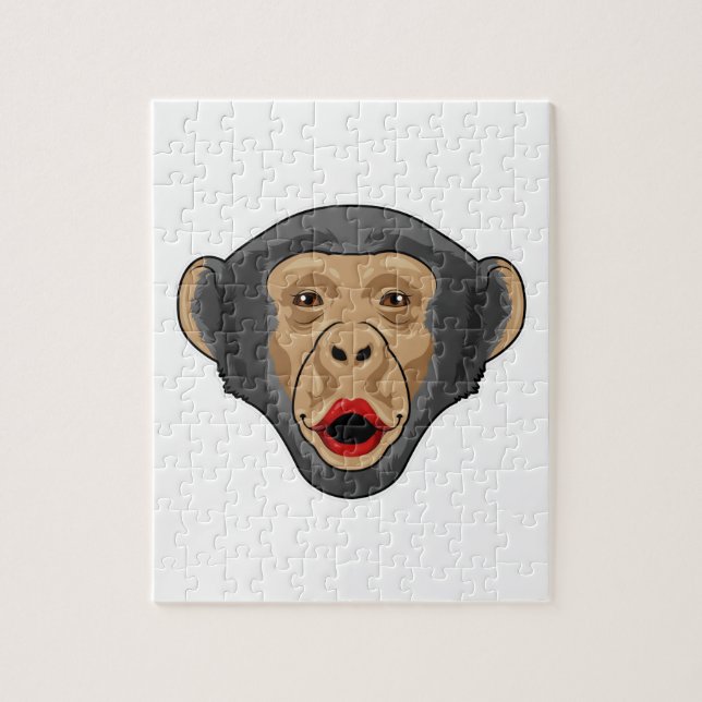 Monkey med Kiss mouth Pussel (Vertikal)
