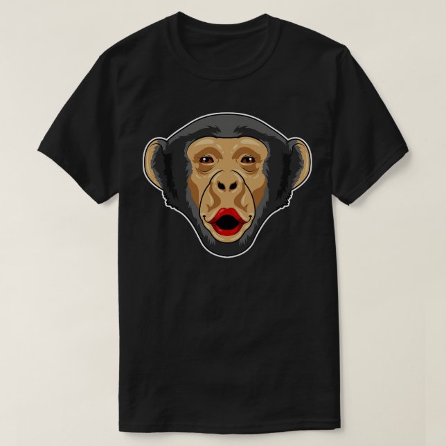 Monkey med Kiss mouth T Shirt (Design framsida)