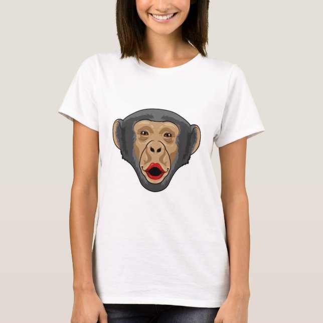 Monkey med Kiss mouth T Shirt (Framsida)