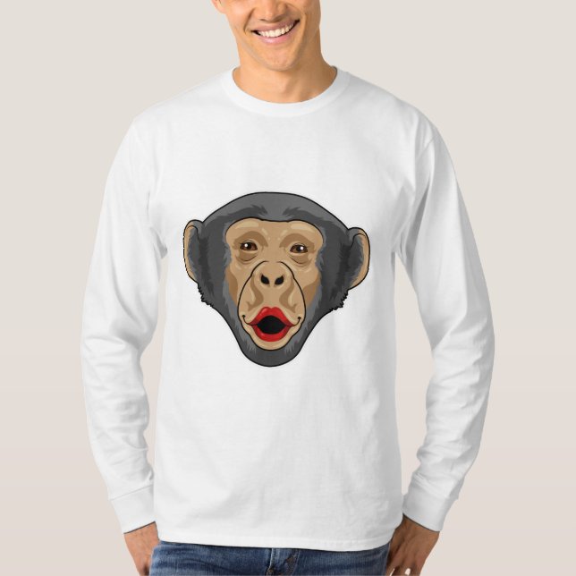 Monkey med Kiss mouth T Shirt (Framsida)