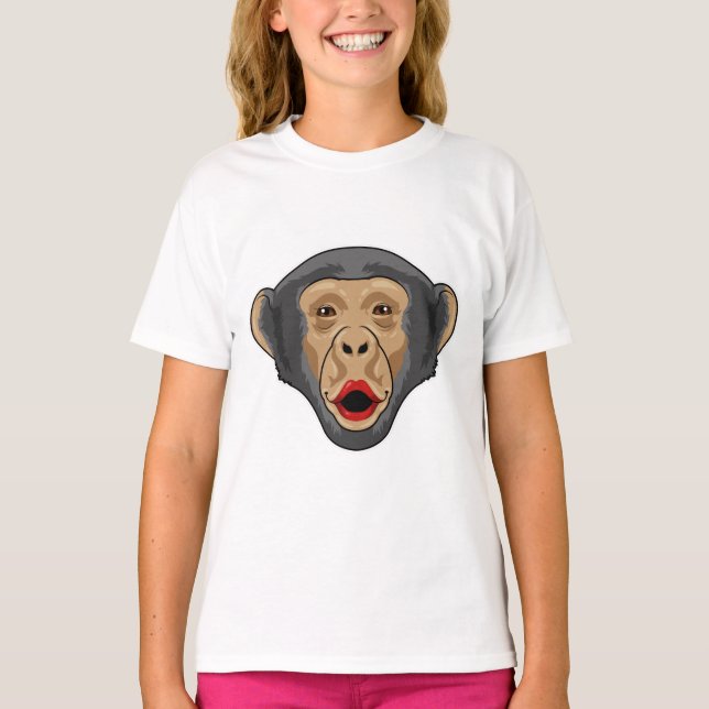 Monkey med Kiss mouth T Shirt (Framsida)