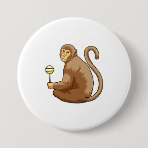 Monkey med Lollipop Knapp