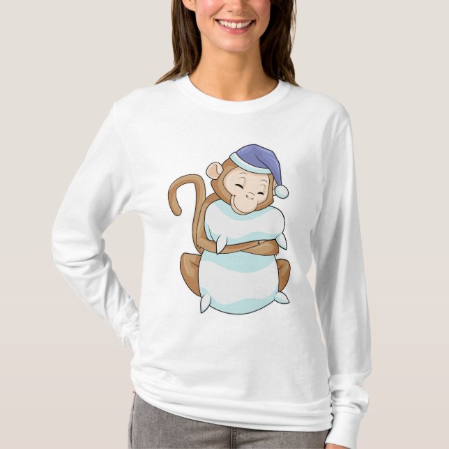 Monkey med pålägg och blyhuvud t shirt (Framsida)
