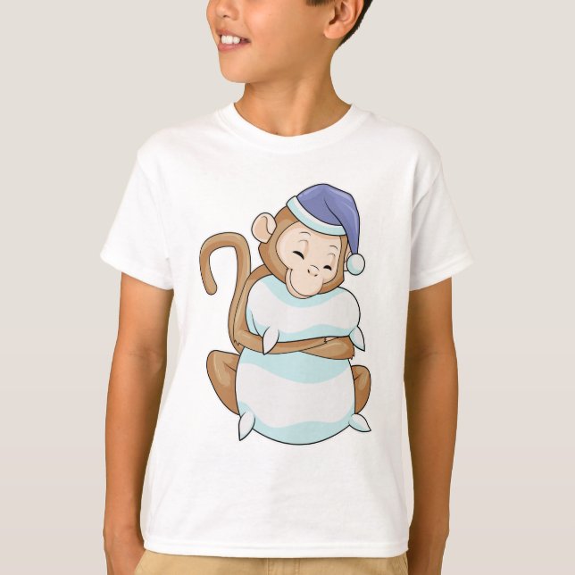 Monkey med pålägg och blyhuvud t shirt (Framsida)