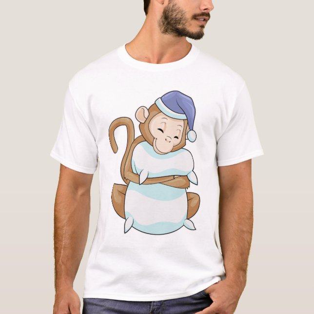 Monkey med pålägg och blyhuvud t shirt (Framsida)