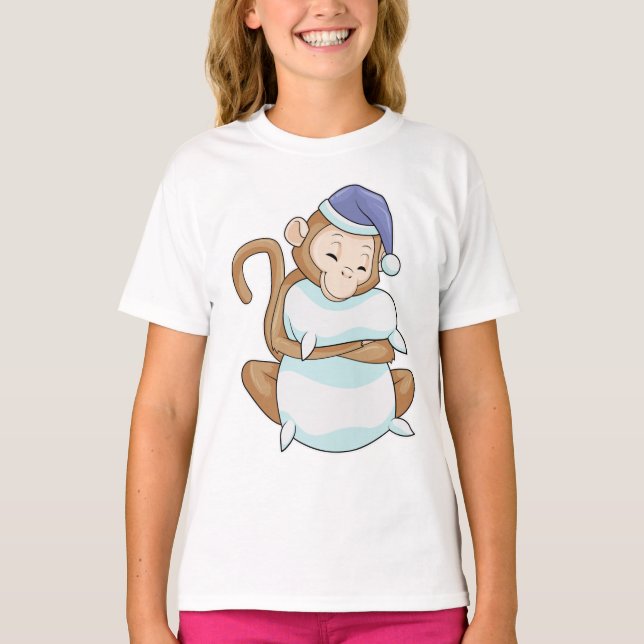 Monkey med pålägg och blyhuvud t shirt (Framsida)