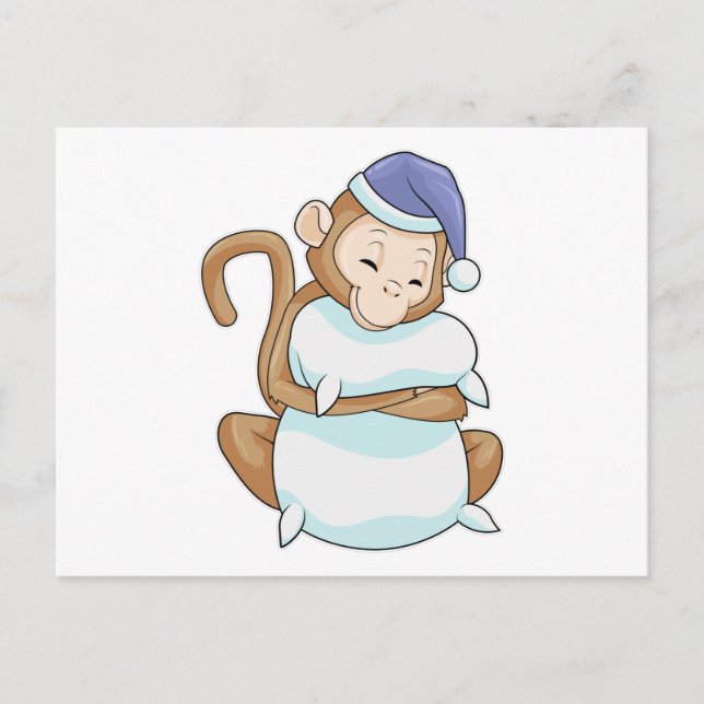 Monkey med pålägg och blyhuvud vykort (Framsida)