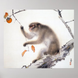 Monkey med Persimmons Poster