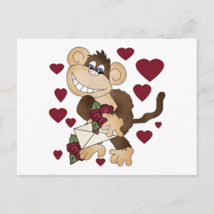 Monkey med Röd ros-skjortor och gåvor Vykort