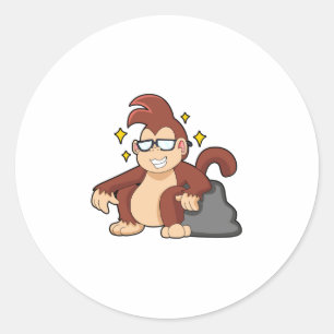 Monkey med solglasögon runt klistermärke