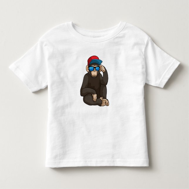 Monkey med solglasögon t shirt (Framsida)