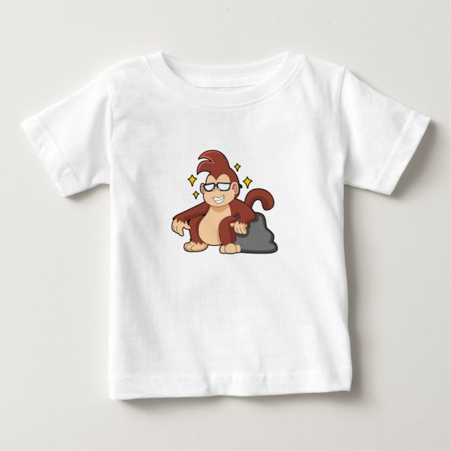 Monkey med solglasögon t shirt (Framsida)