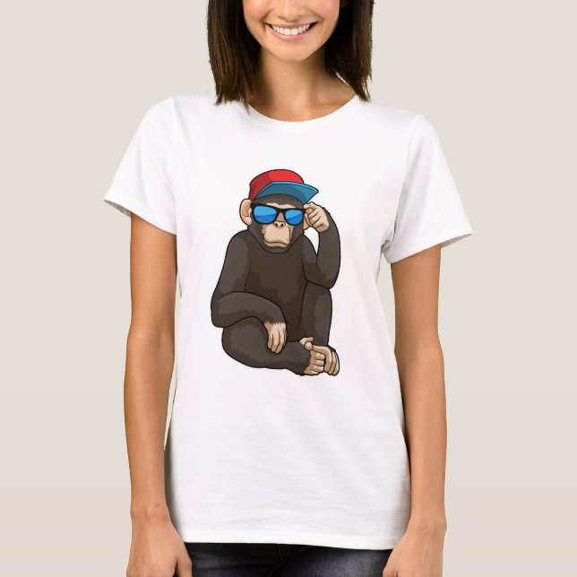 Monkey med solglasögon t shirt (Framsida)