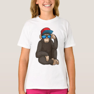 Monkey med solglasögon t shirt