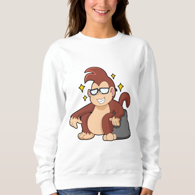 Monkey med solglasögon t shirt (Framsida)