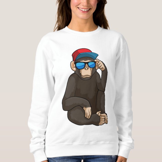 Monkey med solglasögon t shirt (Framsida)