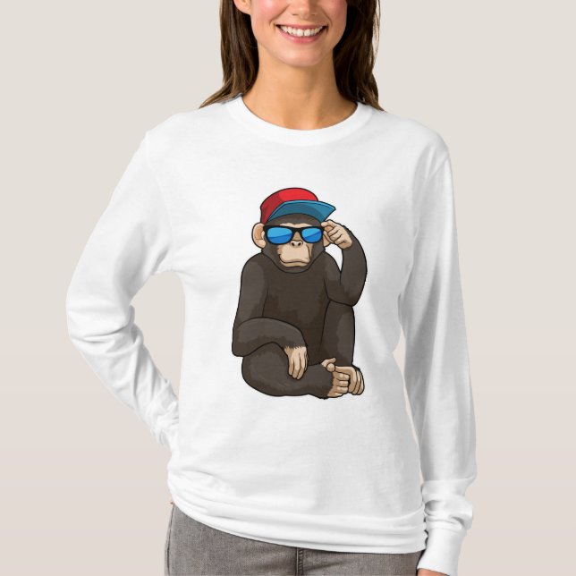 Monkey med solglasögon t shirt (Framsida)