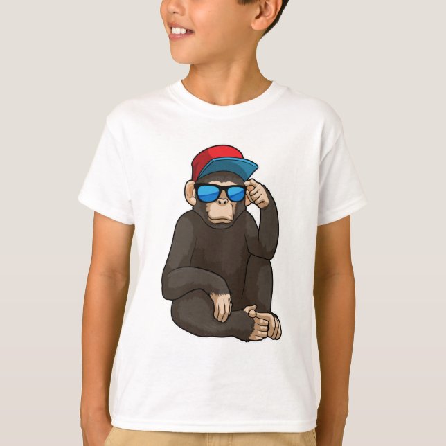 Monkey med solglasögon t shirt (Framsida)