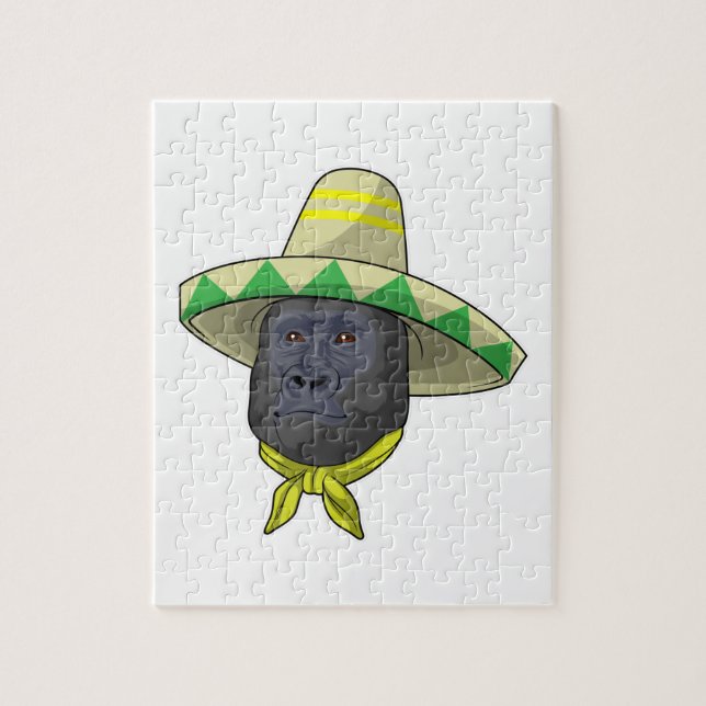 Monkey med straw hat pussel (Vertikal)