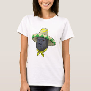 Monkey med straw hat t shirt