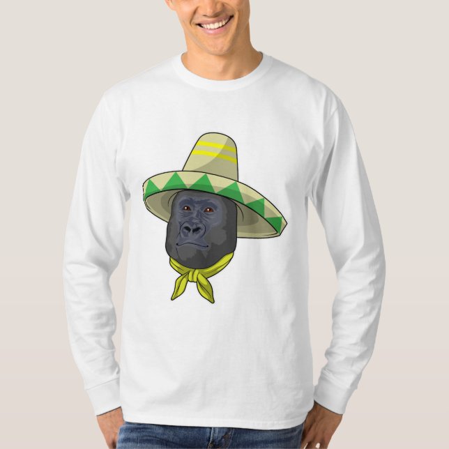 Monkey med straw hat t shirt (Framsida)