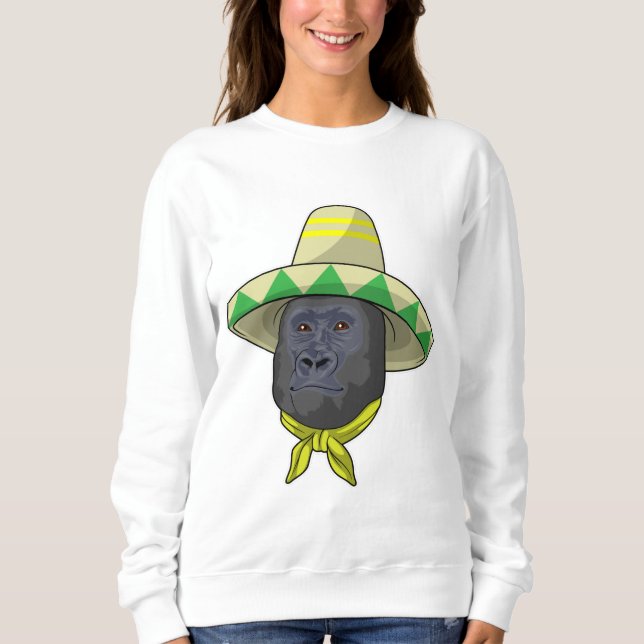 Monkey med straw hat t shirt (Framsida)