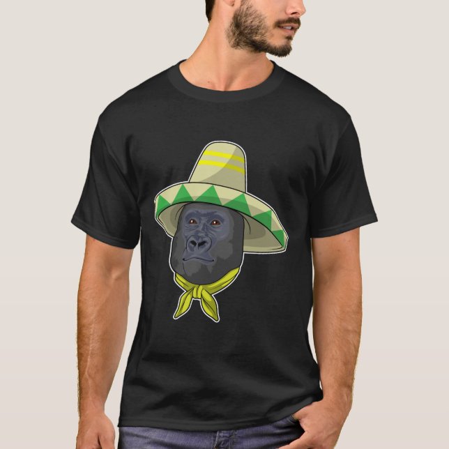 Monkey med straw hat t shirt (Framsida)