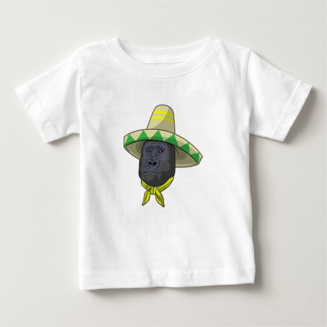 Monkey med straw hat t shirt (Framsida)