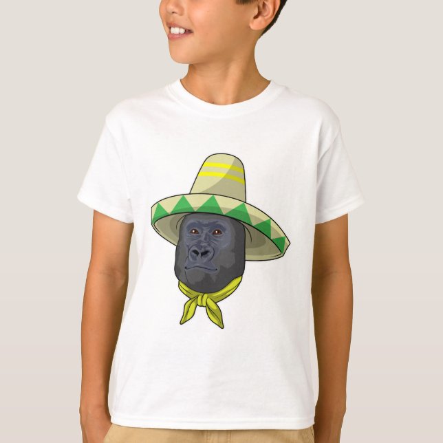 Monkey med straw hat t shirt (Framsida)