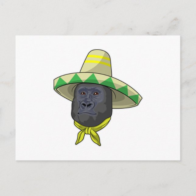 Monkey med straw hat vykort (Framsida)