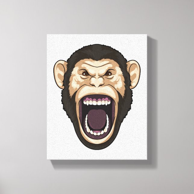 Monkey med svarta hårar canvastryck (Framsida)