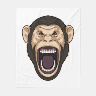 Monkey med svarta hårar fleecefilt