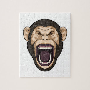 Monkey med svarta hårar pussel