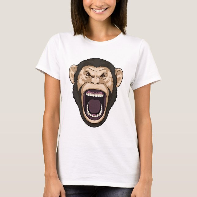 Monkey med svarta hårar t shirt (Framsida)